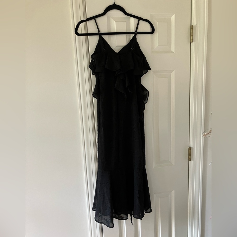 NWT Target Wild Fable Black Ruffle Lined Dress Adjustable Spaghetti Straps (XXS) - Picture 3 of 8